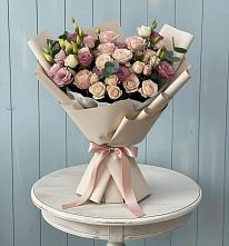 Букет цветов из:  Розы и Лизиантусы #REPLACE_PRED# Северном Новосибирской области