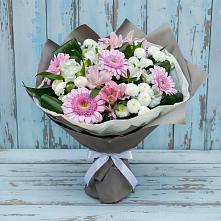 Букет цветов из:  Герберы, Альстромерии и Хризантемы в Северном Новосибирской области