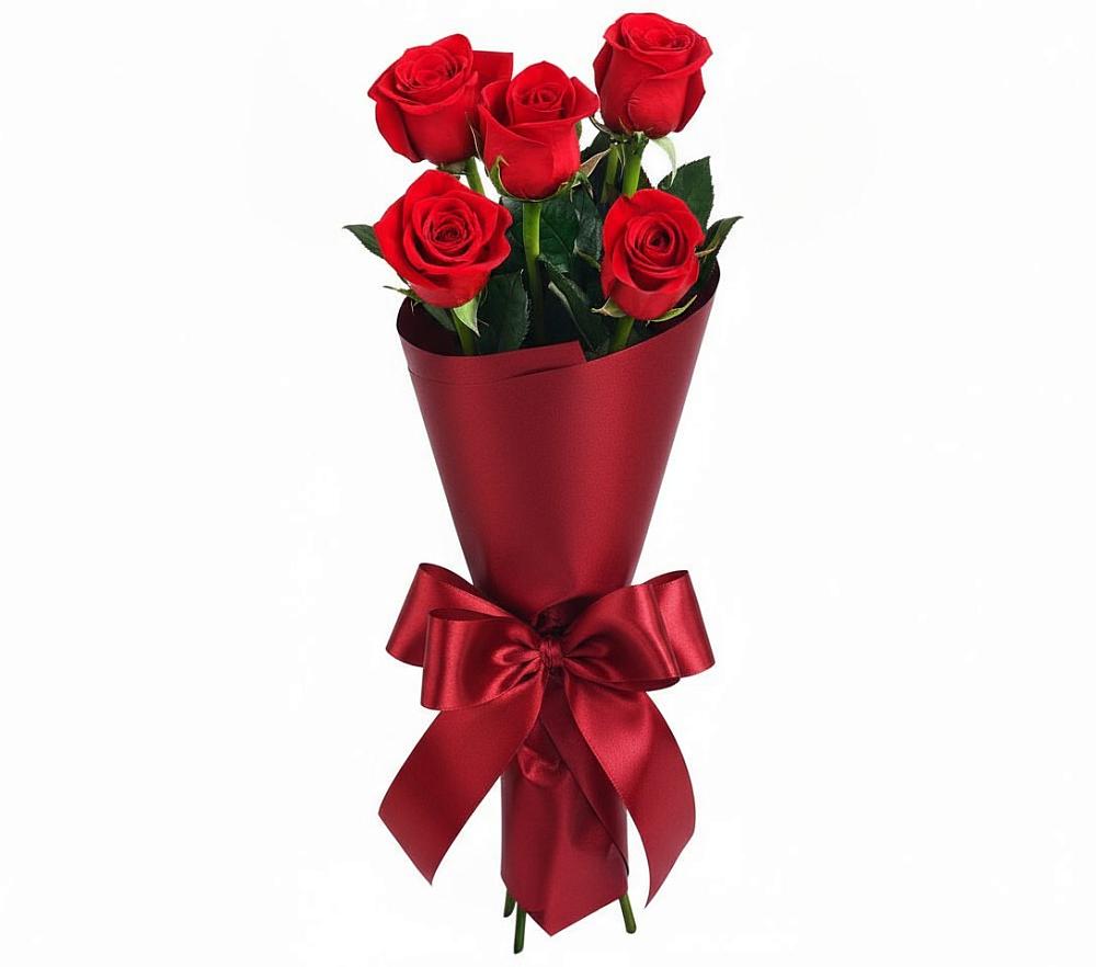 Букет 5 Красных роз Эдлесс Лав в Северном Новосибирской области