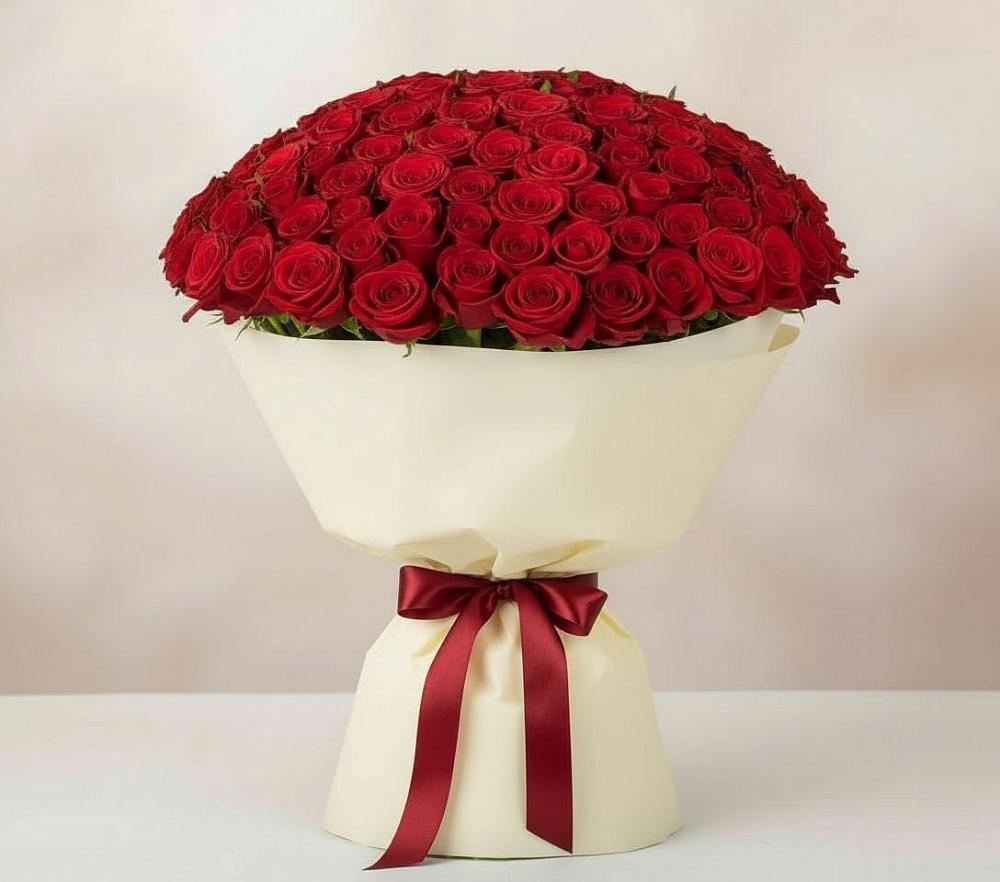 Букет 101 Красная роза Милано в Северном Новосибирской области