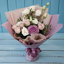 Букет цветов из:  Розы и Лизиантусы в Северном Новосибирской области