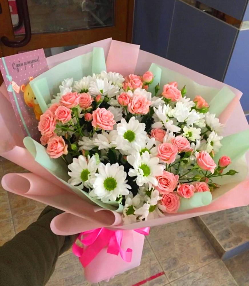 Букет цветов из: Розы и Хризантемы в Северном Новосибирской области