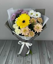 Букет цветов из:  Розы, Герберы и Хризантемы в Северном Новосибирской области