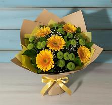 Букет цветов из:  Герберы и Хризантемы в Северном Новосибирской области