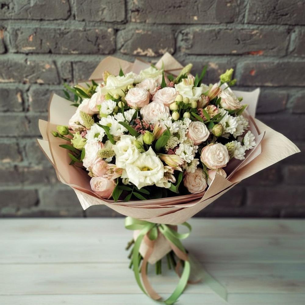 Букет цветов из: Альстромерии, Розы и Хризантемы в Северном Новосибирской области
