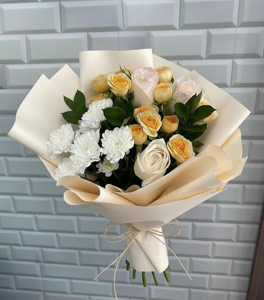 Букет цветов из: Розы и Хризантемы в Северном Новосибирской области