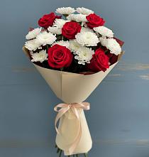 Букет цветов из:  Розы и Хризантемы в Северном Новосибирской области