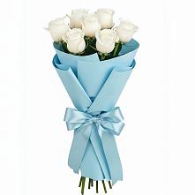 Букет 7 белых роз Проуд в Северном Новосибирской области