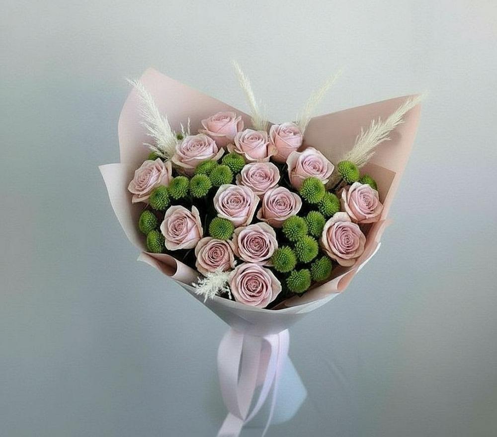 Букет цветов из: Розы и Хризантемы в Северном Новосибирской области